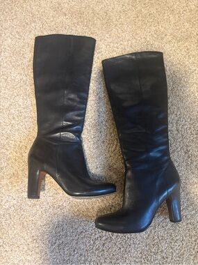 Sam Edelman Black Leather Heeled Boots